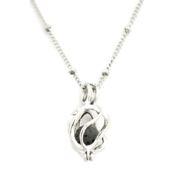 Encircle Silver Essential Oil Diffuser 18-inch Necklace