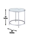 thumbnail image 2 of Faux Marble Round End Table, Chrome Base, Nesting Cocktail Tables for Living Room, 2 of 4