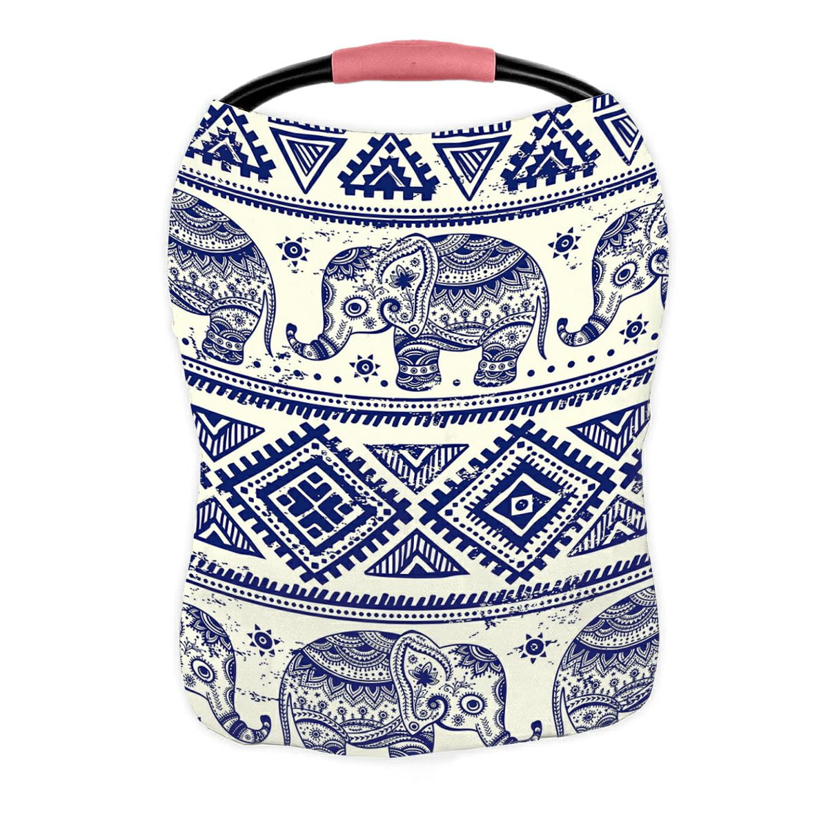 ABPHQTO Lotus Ethnic Elephant African Tribal Ornament Nursing Cover Baby Breastfeeding Infant Feeding Cover Baby Car Seat Cover Infant Stroller Cover Carseat Canopy Breathable