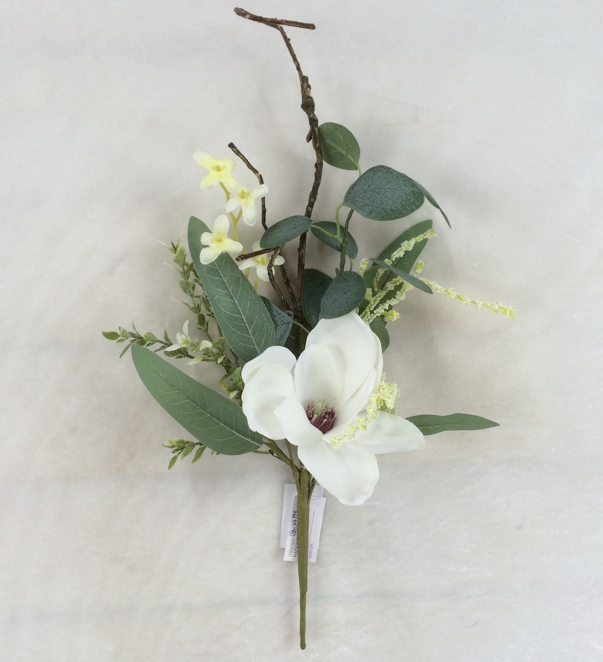Magnolias And Green Leaves Pick Artificial Flower