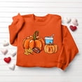 thumbnail image 4 of ZunFeo Womens Fall Oversized Crewneck Sweatshirt with Football & Pumpkin Leaf Graphic, Orange,Size XL, 4 of 7