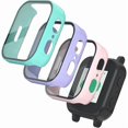 thumbnail image 1 of wonima02 Compatible with Gabb Watch 3e/ 3 Screen Protector, 3Pack HD Clear Tempered Glass Screen Protector & Hard PC Protective Bumper for Boys Girls, Not Compatible with Gizmo (Teal+Purple+SandPink), 1 of 1