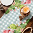 thumbnail image 3 of Summer Flamingos Table Runner 90 Inches, Tropical Flowers Leaves Cactus Plaid Bed Runner Dresser Scarves Tabletop for Indoor Outdoor Parties/Ceremony/Banquet, 13" x 90", 3 of 9