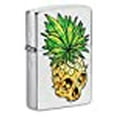 thumbnail image 3 of Zippo Leaf Skull Pineapple Design High Polish Chrome Pocket Lighter, 3 of 15