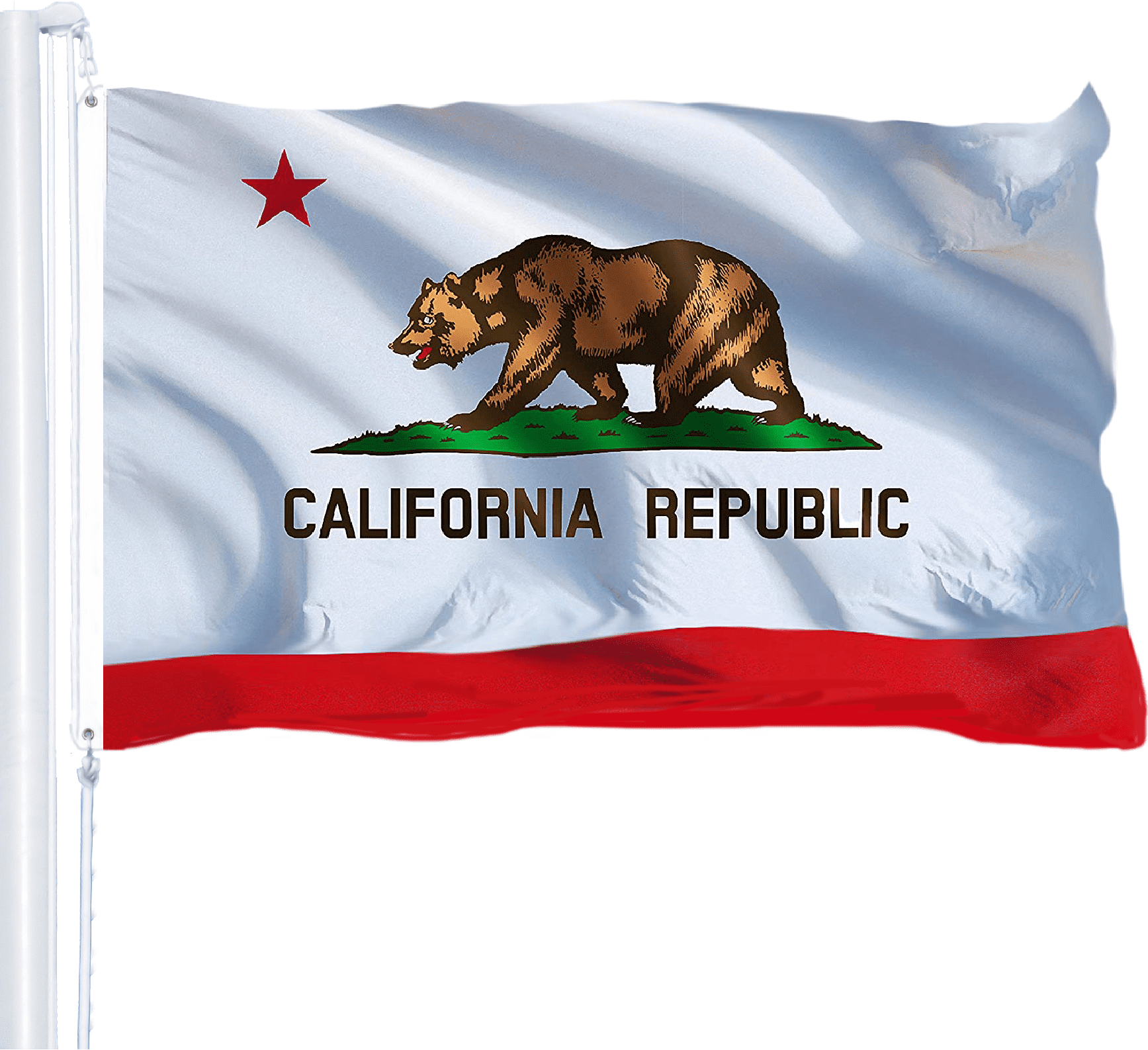 G128 G128 California State Flag 3x5 Ft Printed Brass Grommets 150d