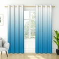 thumbnail image 6 of Nanqianyi Light Blue Ombre Blackout Curtains for Bedroom, 42 x 63 Inch Length Thermal Insulated Blue White Gradient Drapes for Living Room, 2 Panels with Grommet, 6 of 7