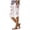 White, variant on VNKIDY Womens High Waisted Knee Length Shorts Elastic Drawstring Waist Rose Floral Print Lightweight Casual Trousers For Summer Daily Wear White XXL