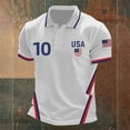 thumbnail image 2 of Soccer for Men USA Patriotic Print Short Sleeve Crew Neck Quick Dry Training Shirt Sports Casual T Shirt American Team Fan Support Top for Match Daily Outdoor, 2 of 3
