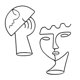 thumbnail image 3 of 2 Piezas Cara Escultura Decoración Escritorio Sombrero Soporte Soporte Ornamento, 3 of 8
