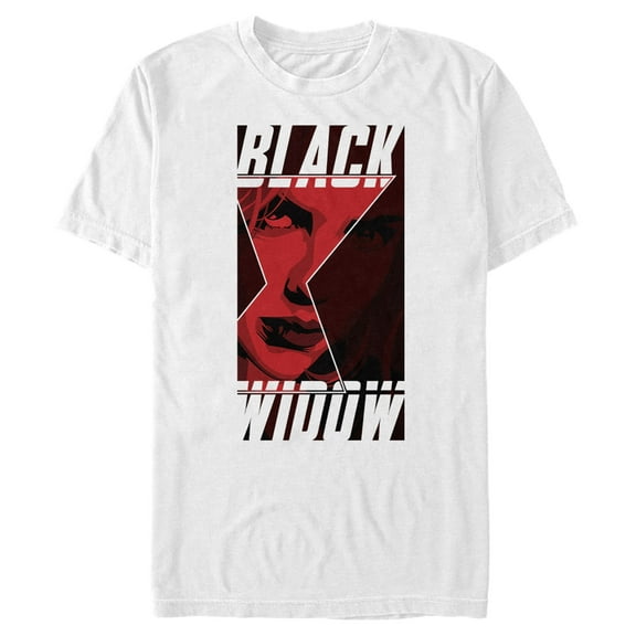 Men's Marvel Black Widow Hourglass Peek Graphic Tee White Medium