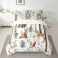 thumbnail image 2 of Erosebridal Deer Fox Rabbit Bedding Queen Size,Woodland Animal Bedding Sets Queen Size,Jungle Wildlife Comforter Sets with Sheets,Microfiber Kawaii Bedroom Decor,Reversible,7 Pieces, 2 of 6