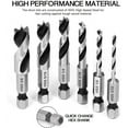 1/4Inch Quick Change Hex Shank Brad Point for Stubby Drill Bit Set for Woodworking