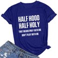 thumbnail image 2 of Cathalem Women's Tshirts 2024 Summer Slim Fit Ribbed Knit Basic Tee Tops,Blue L, 2 of 2