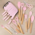 thumbnail image 4 of HEESEM 19-Piece Silicone Kitchen Utensil & Knife Set - Heat-Resistant Cooking Tools Non-Stick Safe Gift for Mom or Women Pink, 4 of 7