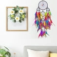 thumbnail image 6 of YOHAVEN Dreamcatcher Hanging Decoration, Crystal Peacock Feather Triangular Wind Chimes Car Wall Ornament, Spiritual Home Office Gift Decor for Blessing, 6 of 6