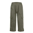 thumbnail image 5 of Gamivast Cargo Pants Women Summer Cargo Capris Capri Pants Dressy Joggers Casual Pull On Cropped Pants with Pockets Work Pants Green M Placed Recently by Me Previous History, 5 of 8