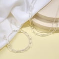 thumbnail image 6 of 4 Pcs/Set Women Jewelry Set Double-layered Necklace And Bracelet Hollow Out Chain Shimmering Surface Adjustable Length Neck Wrist Jewelry for Banquet Prom, 6 of 7