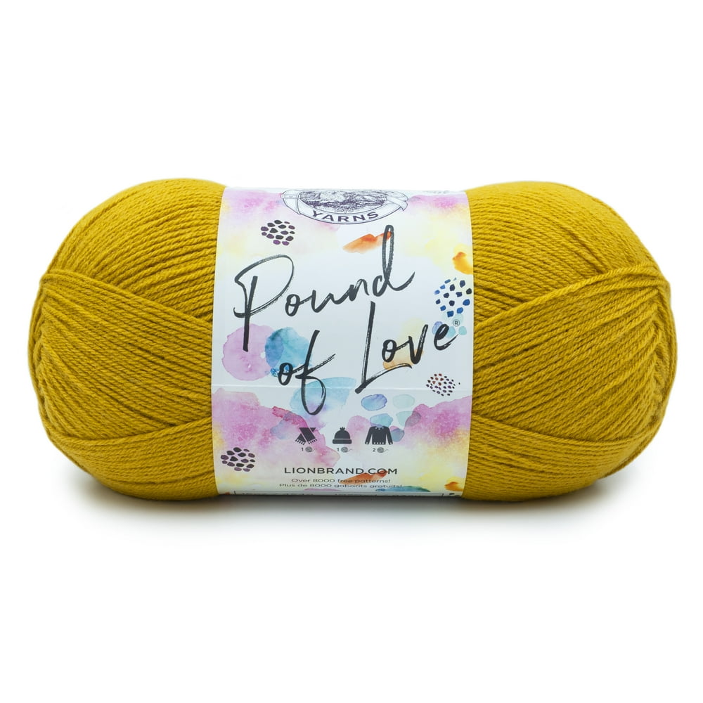 Lion Brand Yarn Pound of Love Maize 1 Pound Single Skein Baby Medium