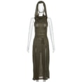 thumbnail image 6 of RUTAYY Women's Dress Summer Solid Color Sleeveless Personality Hooded Loose Casual Daily Wear Travel Elegant Dresses, 6 of 9