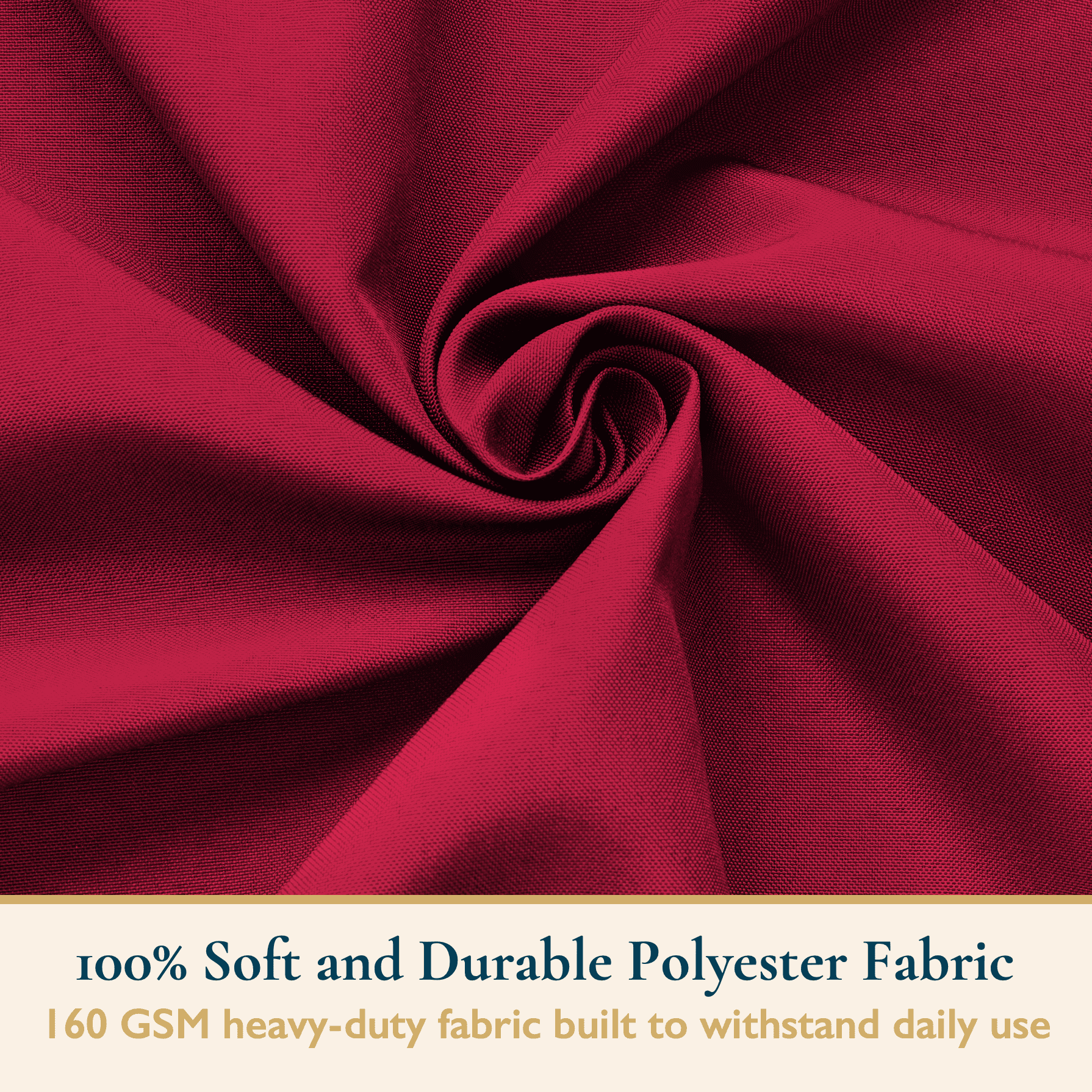 ComfiTime Tablecloth – 60 x 102 Durable Polyester Fabric Table Cover Cloth for 6-7 ft Rectangle Table, Spill/Stain-Resistant, Reusable/Washable, Indoor/Outdoor Dining/Party/Wedding/Banquet, Red