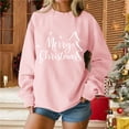 thumbnail image 4 of Christmas Baggy Sweatshirts for Women Xmas Printed Dropped Long Sleeve Fashion Graphic Holiday Pullover Tops (L, Pink #B), 4 of 5
