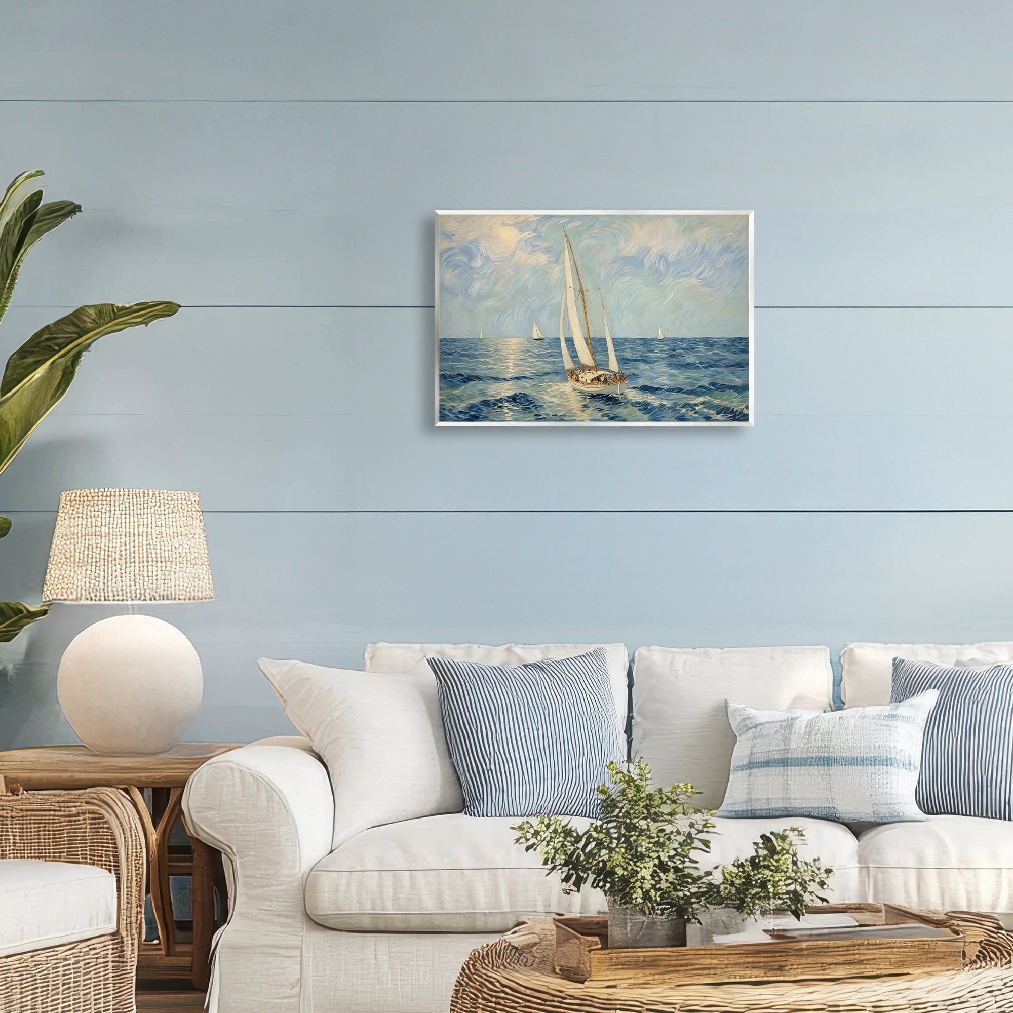 Stupell Industries Sailing Yacht on Blue Sea Wall Plaque Art, design by Angie Hawke
