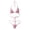 Pink, variant on HEVIRGO 2Pcs Lady Solid Color Halter Mini Bra G-String Bikini Set Swimwear Swimsuit