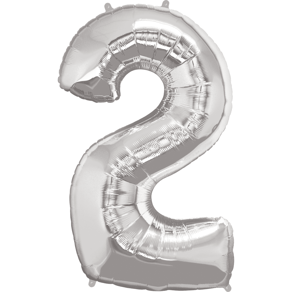 Way To Celebrate Number Balloons, Foil Gold Silver