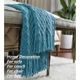 thumbnail image 4 of CREVENT Crochet Throw Blanket for Couch Sofa Chair Bed Decoration, Soft Warm Cozy Light Weight for Spring Summer (50''X60'' Turquoise), 4 of 5