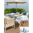 thumbnail image 5 of Rectangle Outdoor Tablecloth With Umbrella Hole And Zipper– Winter Snowy Pine Forests Waterproof Patio Table Cover for Party, Picnic, Backyard, 60"x84" , Blue White, 5 of 8