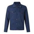 thumbnail image 4 of Fgnfyis Winter Jackets for Men Long Sleeve Denim Cardigan Casual Holiday Cargo Coat Mens Jacket Navy XL, 4 of 5