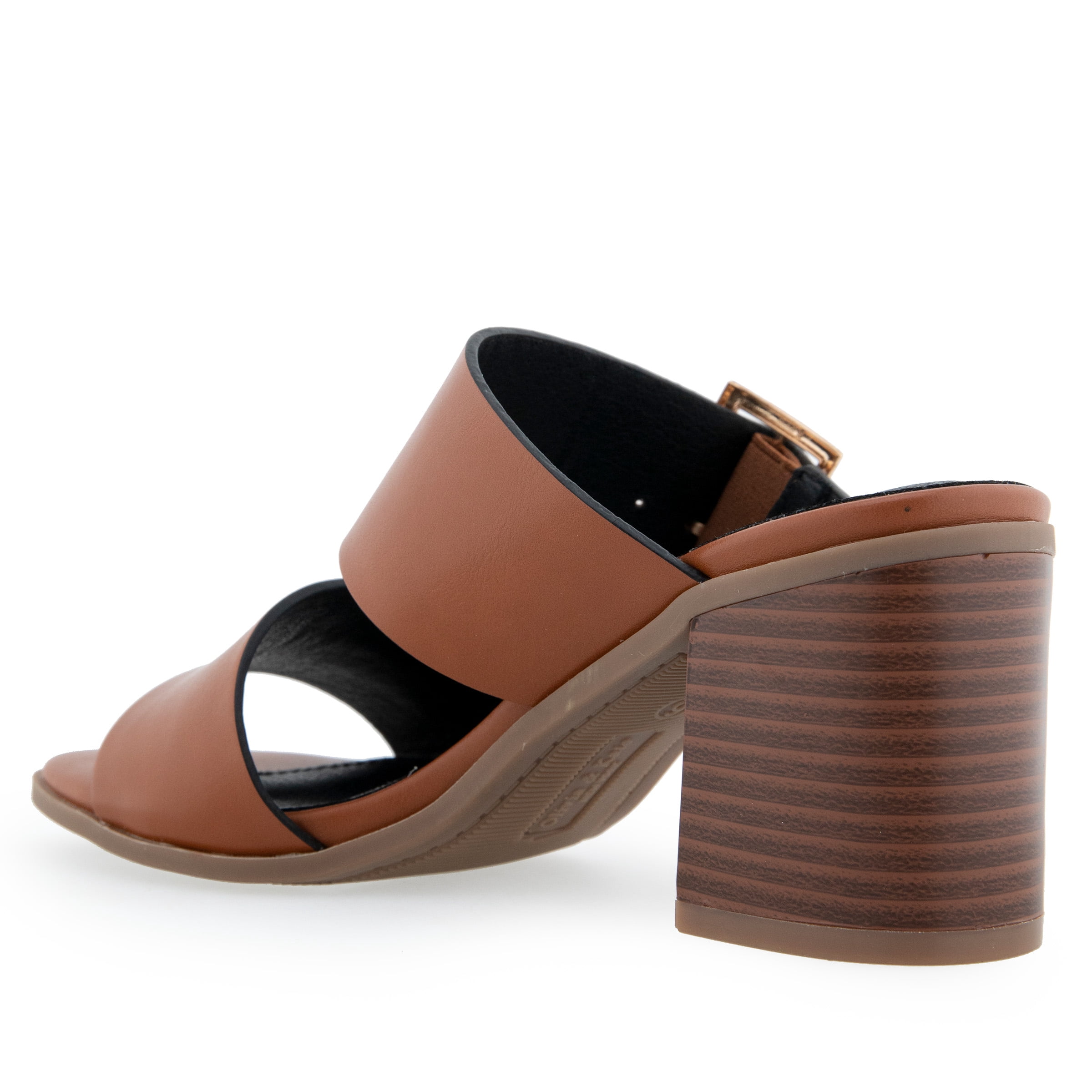 Alexis Bendel Ladies Cognac Vachetta Leather Heel Sandals Size 6.5