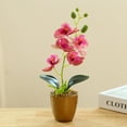 thumbnail image 5 of Artificial Flower Bonsai UV-resistant Easy Care Plastic No Fading Butterfly Orchid Potted Artificial Flower for Home, 5 of 8