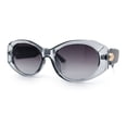thumbnail image 4 of Womens Oversized Oval Mod Luxury Fashion Plastic Sunglasses Slate - Smoke, 4 of 8
