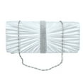 thumbnail image 4 of GOOHOCHY Fashion Rhinestone Pleated Evening Bag Temperament Stylish Handbag Shoulder Bag for Women Girls (White), 4 of 8