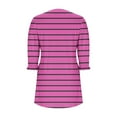 thumbnail image 7 of Qulqfy Dresses for Women Pink Casual 3/4 Sleeve Mini Short V Neck Striped Tunic Dresses Women Fall Dresses L, 7 of 7