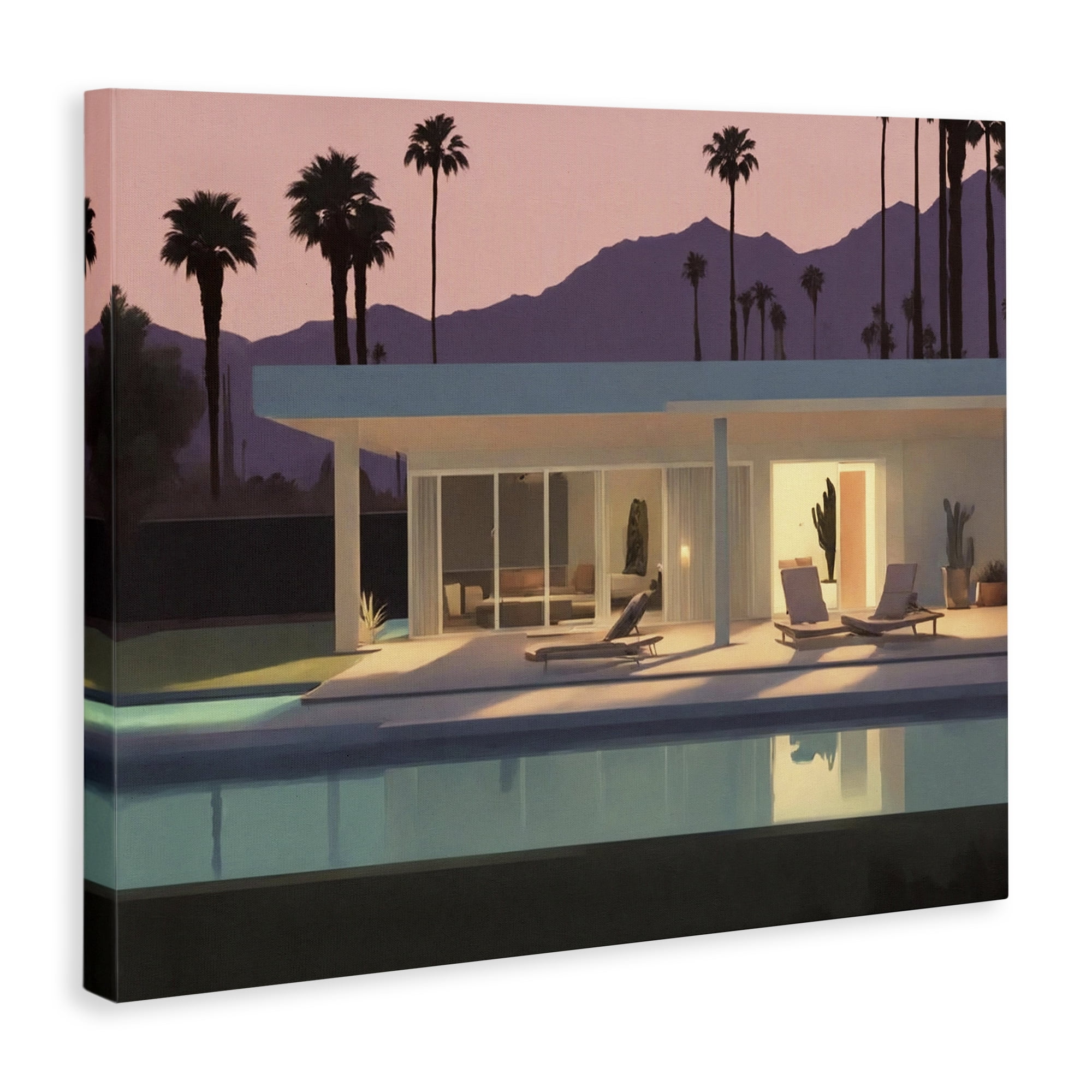 Stupell Industries Summer Pool Reflection Landscape & Nature Painting Wrapped Canvas Art Print Wall Art, 40 x 30