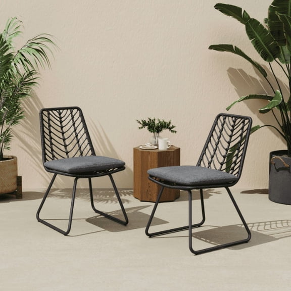 Euroco DEJA CHAIR,2PCS with 2 Cushions,Gray