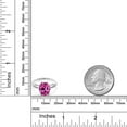 thumbnail image 3 of Gem Stone King 14K White Gold Oval Pink Created Sapphire and White Diamond Women Engagement Ring (3.29 Cttw, Available in Size 5, 6, 7, 8, 9), 3 of 3