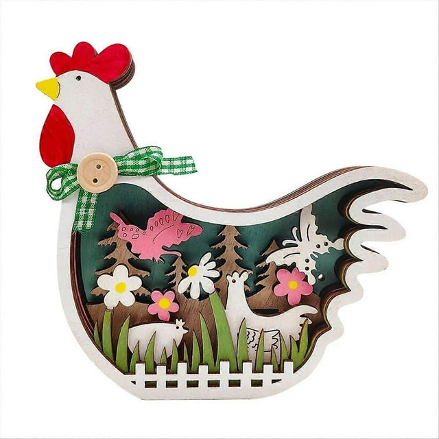 Wooden Craft Decorations Easter Chick Wooden Decorations White
