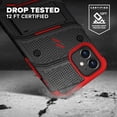 thumbnail image 2 of Zizo BOLT Series for iPhone 12 Mini Case with Screen Protector Kickstand Holster Lanyard - Black & Red, 2 of 6