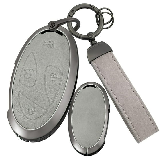 Leather Key Cover Fit for Hyundai 5/7 Buttons Key Fob Solid Car Key Case for Ioniq 6 Grandeur GN7 KONA Elantra Azera Sonata Hybrid Santa fe Tucson Hybrid 2023 2024 2025