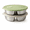 Apple Green + Glutinous Apricot, variant on 304 Stainless Steel Divided Plate with Airtight Lid, 3-Compartment Round Meal Prep Container for Portion Control and Freshness, Leak-Proof Food Tray for Office, 7.7" x 1.6", Brushed Silver