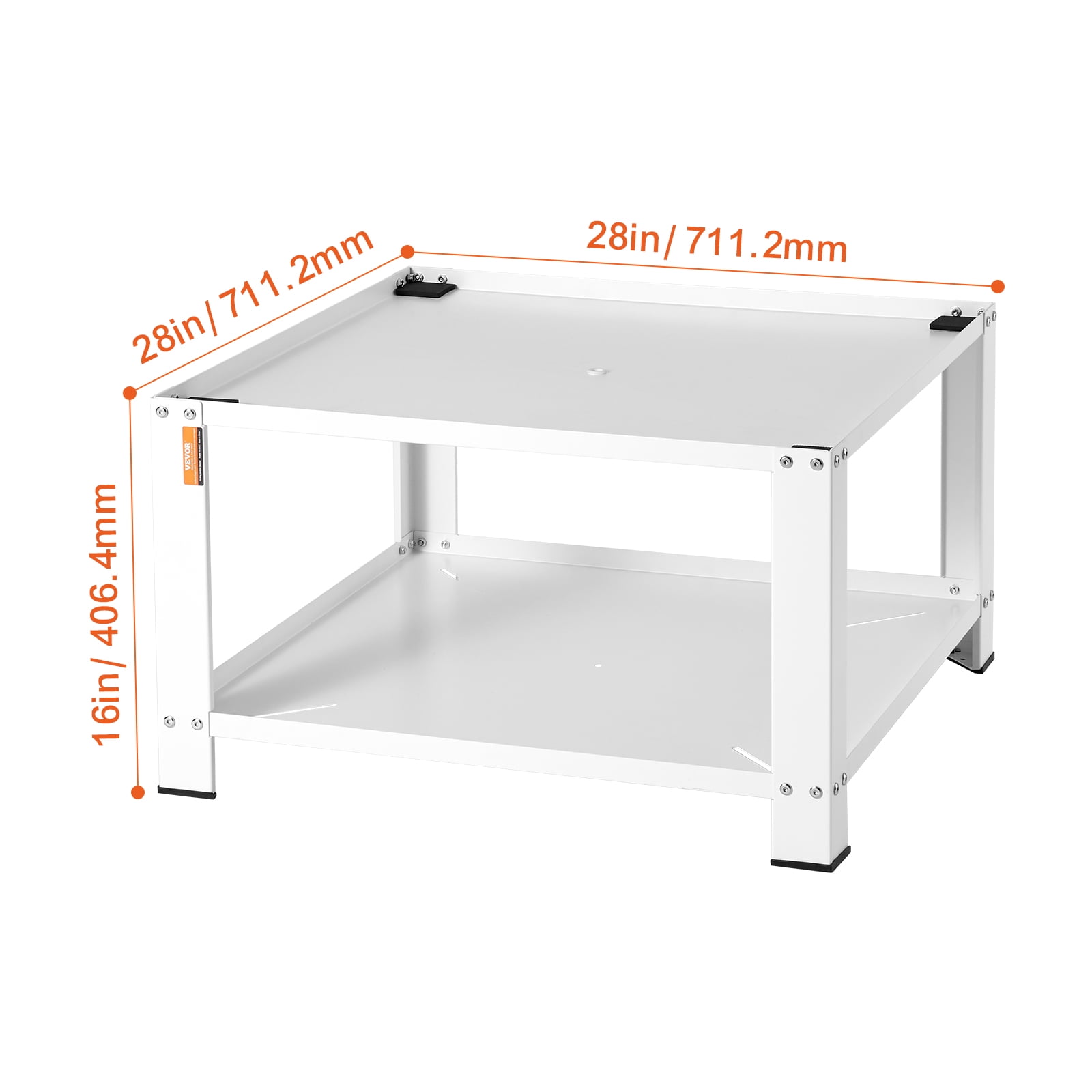 VEVOR Laundry Pedestal with Storage Shelf, 28"Lx28" Wx16" H, Washer And Dryer Base Stand Platform Universal Fit 660lbs Capacity, Heavy Duty Steel Multi-Functional Base for Washing Machine