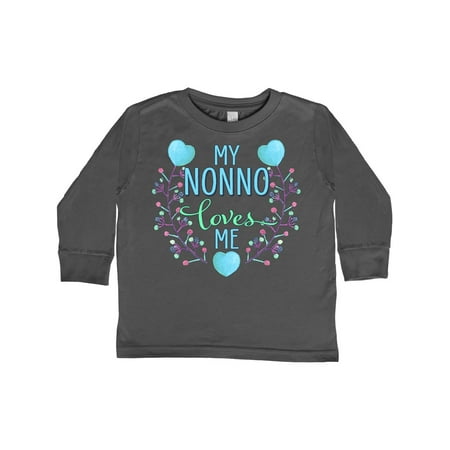 

Inktastic My Nonno Loves Me with Flowers and Hearts Gift Toddler Boy or Toddler Girl Long Sleeve T-Shirt