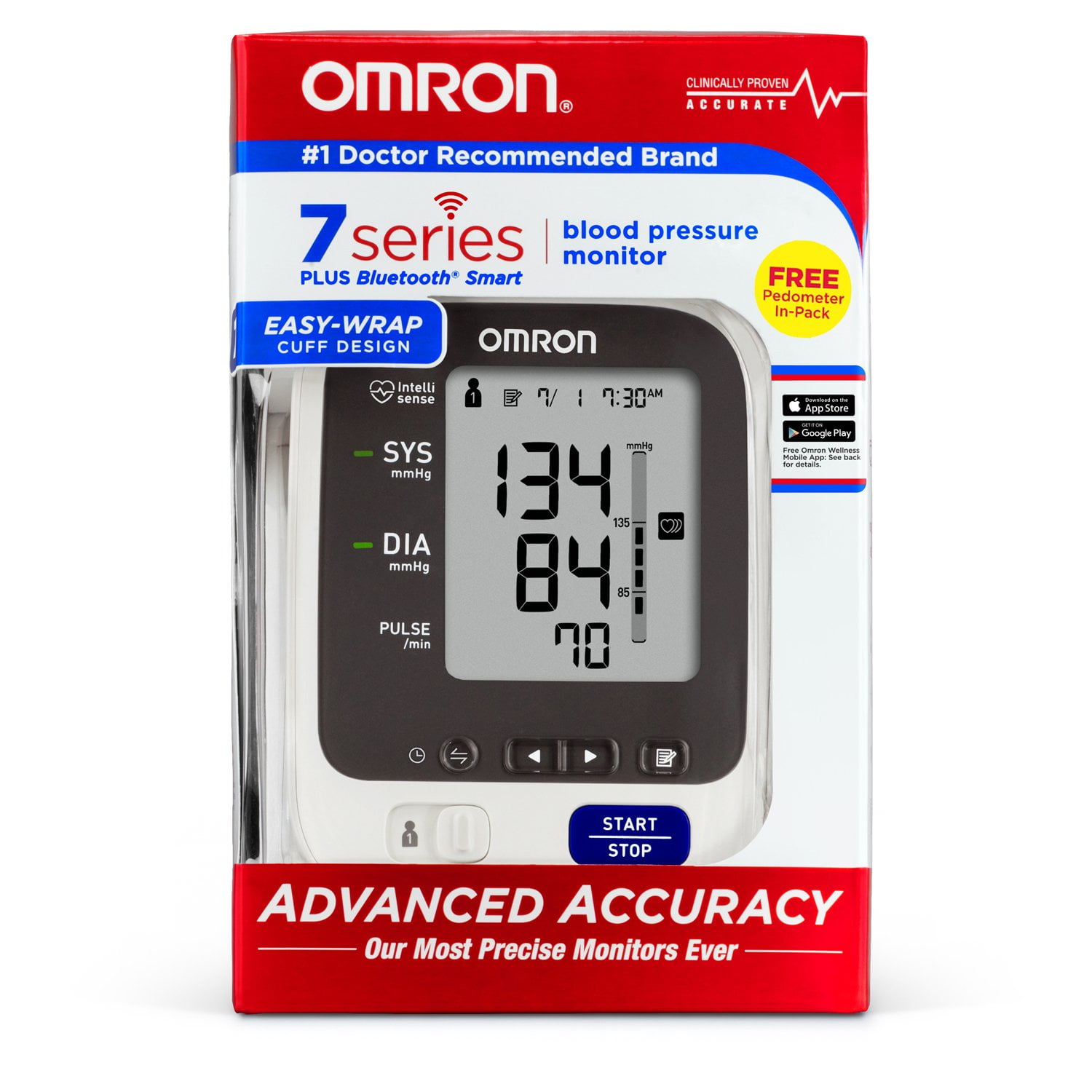 Omron 7 Series Digital Wireless Upper Arm Blood Pressure Monitor, 1 ct -  Fry's Food Stores