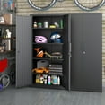 thumbnail image 4 of Metal Storage Cabinet with Lock,70.8" H Black Garage Storage Cabinet with Doors and Shelves,Tall Locking Cabinets for Home Office,Garage,Warehouse, 4 of 7