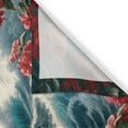thumbnail image 2 of Ambesonne Nautical Kitchen Curtains, Boat and Crashing Waves, 55"x45", Cadet Blue and Dark Pink, 2 of 3
