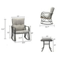 thumbnail image 2 of VENTOPYR 3 Piece Rocking Chair Bistro Set, Patio Outdoor Furniture w Cushions, Glass-Top Table, 2 of 7