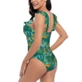thumbnail image 5 of Yiaed Jungle Leopard Print Women's Ruffled One Piece Swimsuit V Neck Swimwear Slimming Monokini for Woman-X-Large, 5 of 8